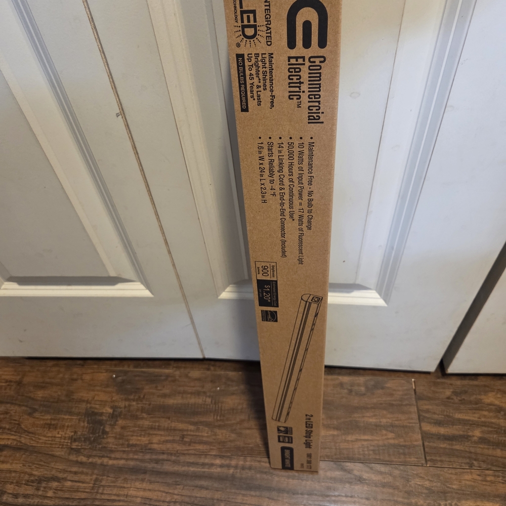(1) Commercial Electric 2 ft. Plug-in Integrated LED Linkable Strip Light
